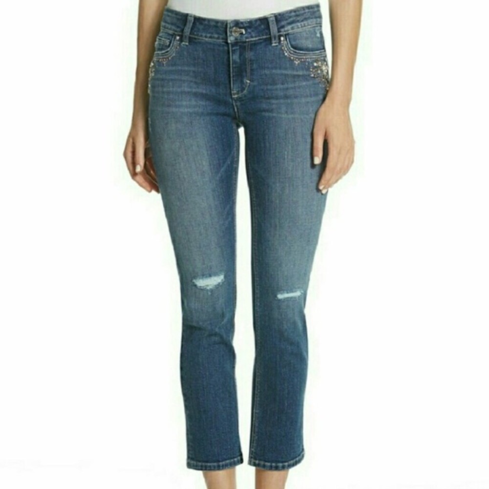 WHITE HOUSE BLACK MARKET SLIM CROP 6 JEWEL